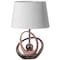Quickway Imports 16 Ceramic Table Lamp, with Reflecting Silver and Pink Circular Stand and White Cotton Lampshade QI004587 - alternate 1